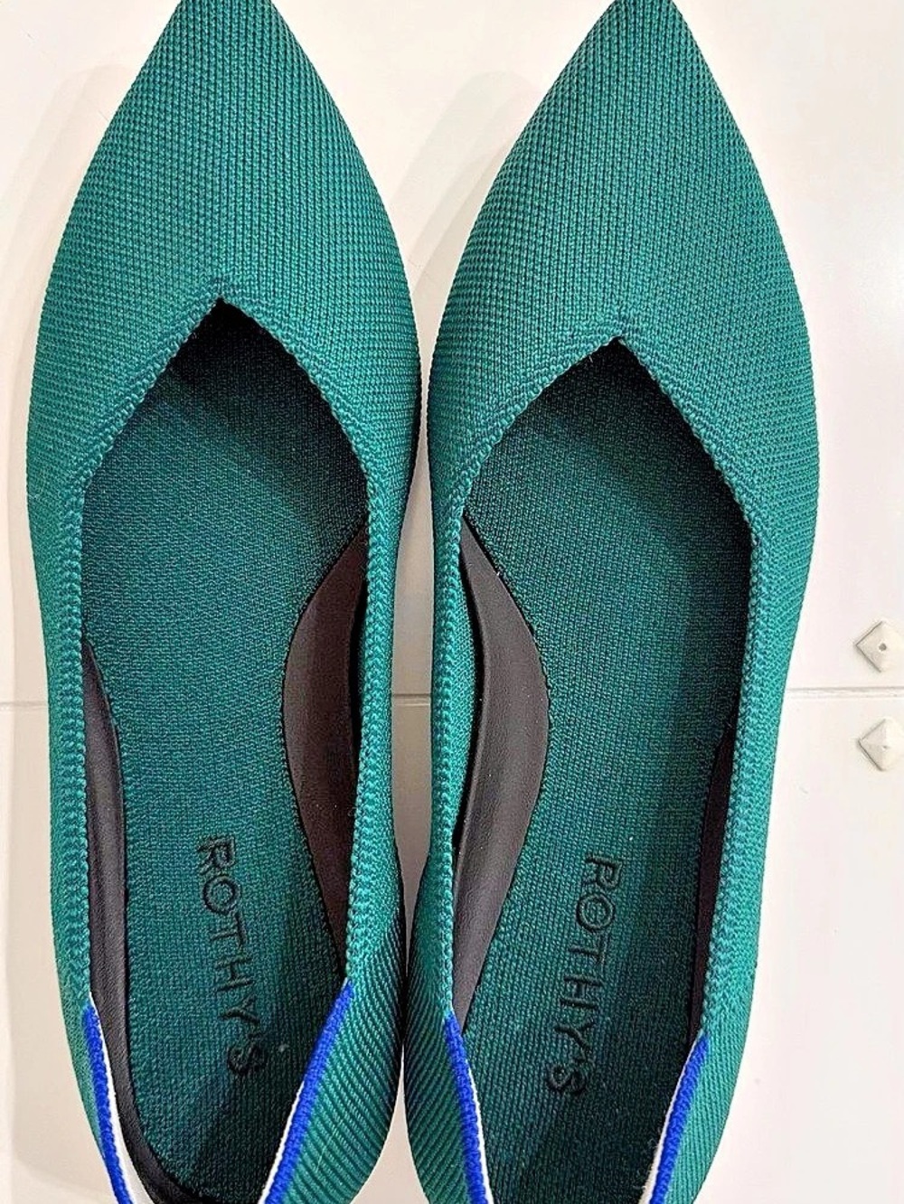 Rothy's The Point Pointed-Toe Flats in Green Size 7